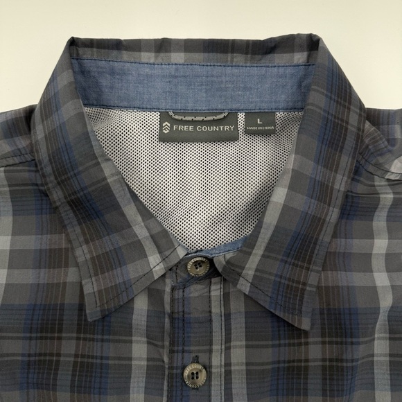 Free Country Men’s Excursion Roll Tab Hiking Performance Button Down Shirt Large - Picture 4 of 13
